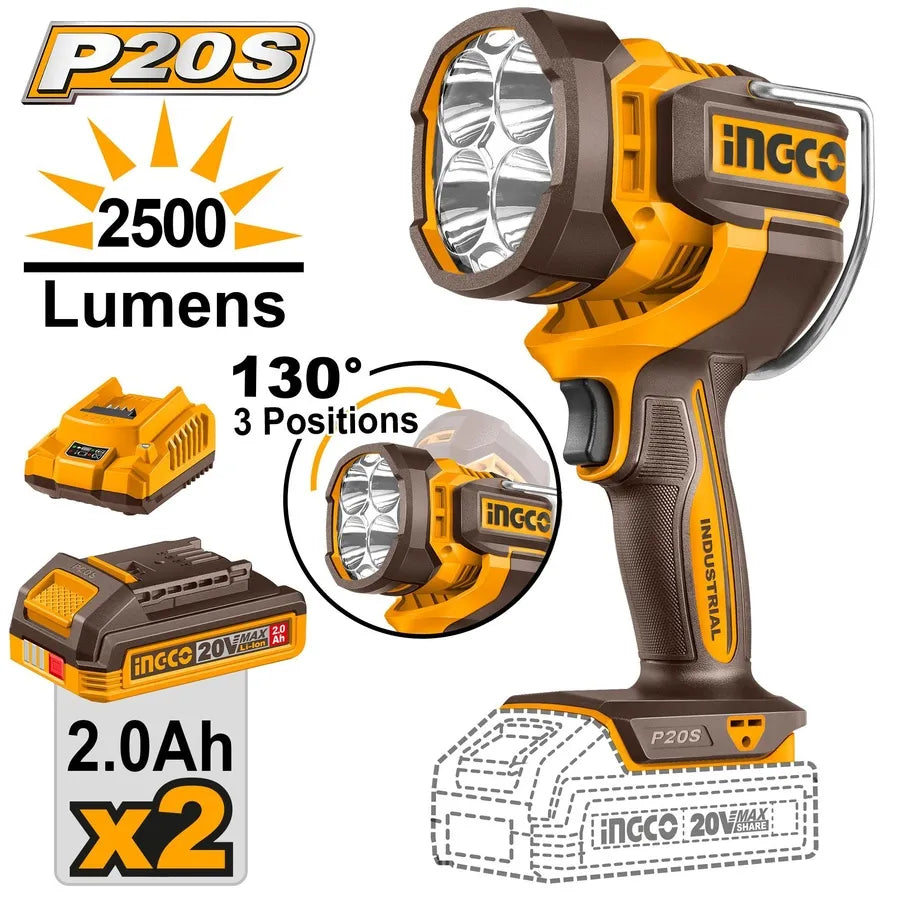 20V Cordless Work Lamp 2500 Lumens - INGCO